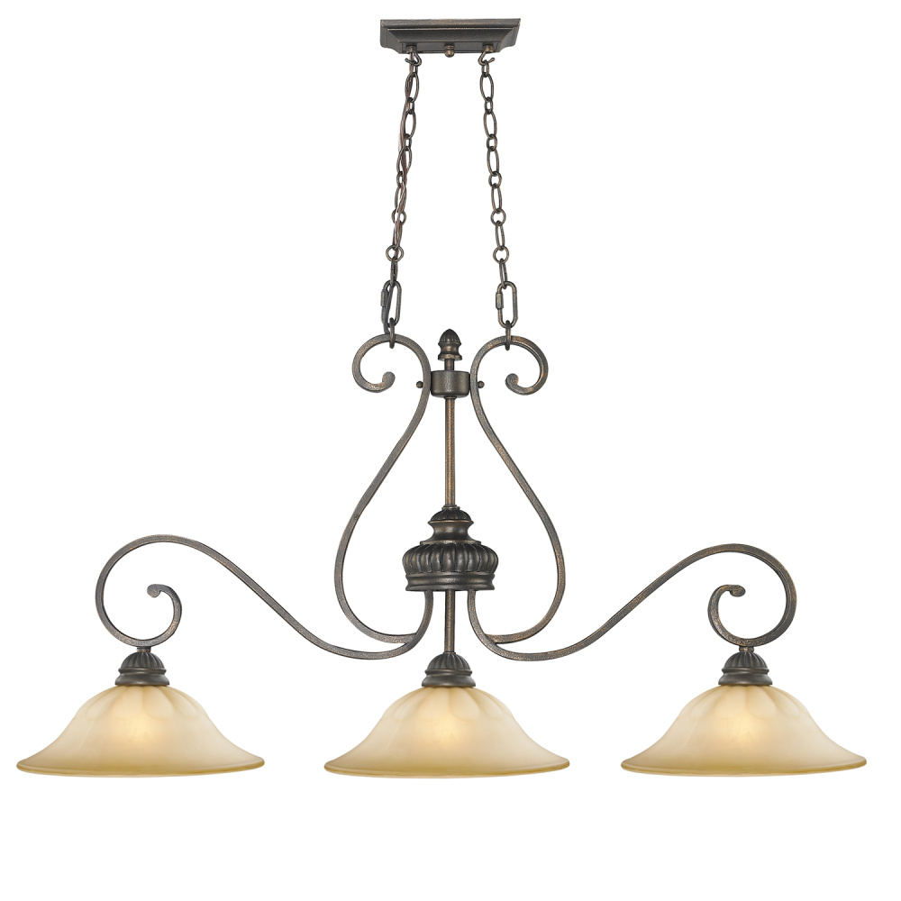 Wry Lighting Mayfair 3-light Pendant in Leather Crackle